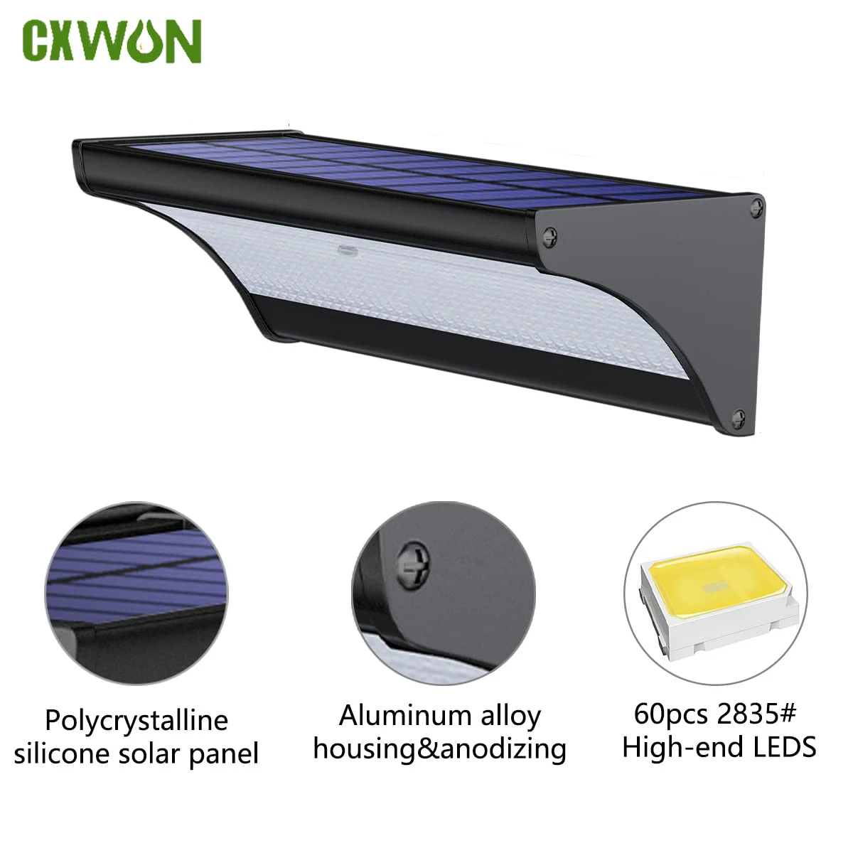 Waterproof Junction Box Solar - 60/48 светодиодный уличный солнечный настенный светильник,