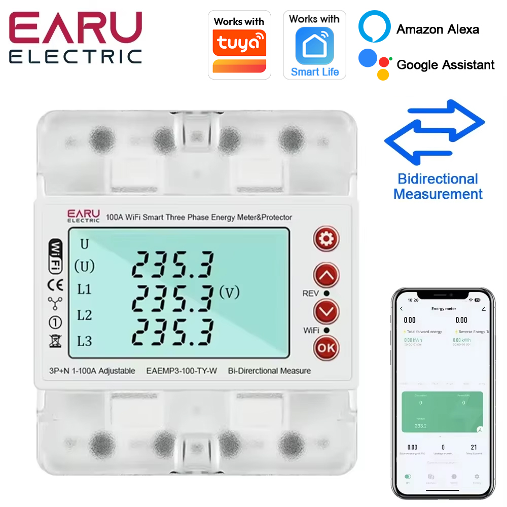 Трехфазный счетчик электроэнер – обзор и цена Energy Meter Bidirectional