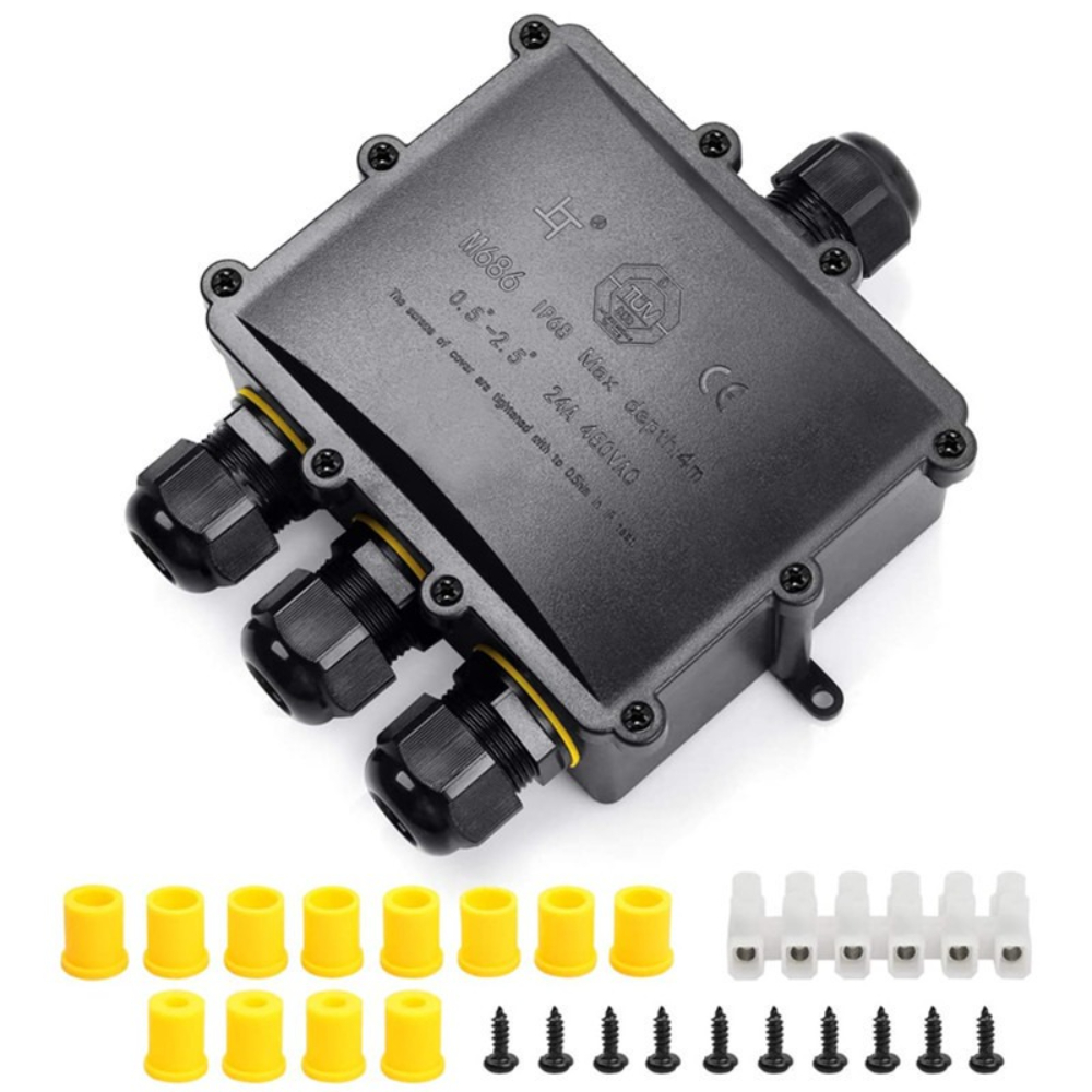 4Way 1In3Out IP68 Водонепрониц – обзор и цена Waterproof Junction Box Solar