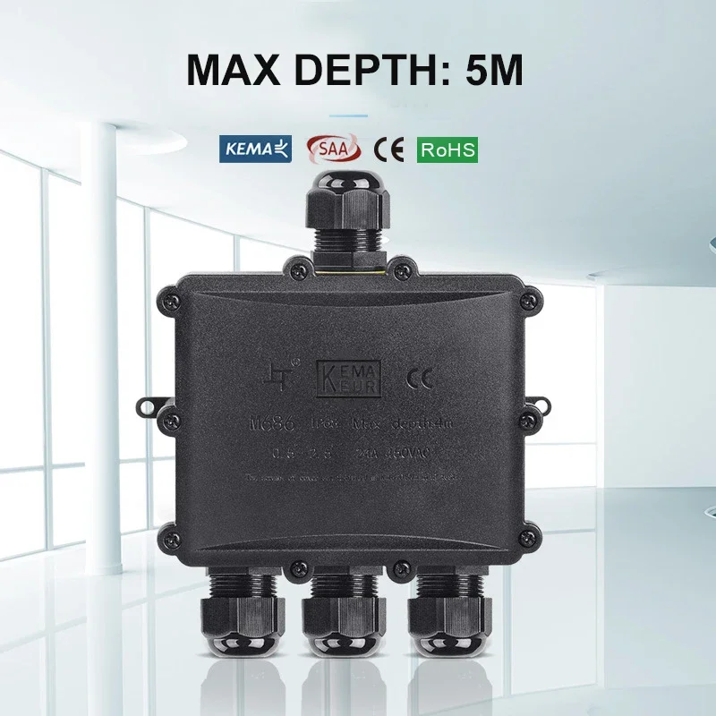 4Way 1In3Out IP68 Водонепрониц – обзор и цена Waterproof Junction Box Solar