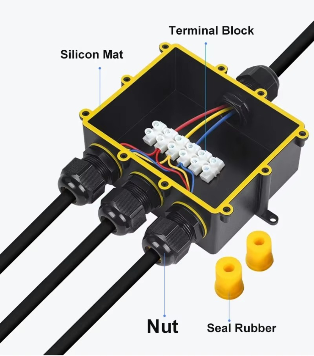 4Way 1In3Out IP68 Водонепрониц – обзор и цена Waterproof Junction Box Solar