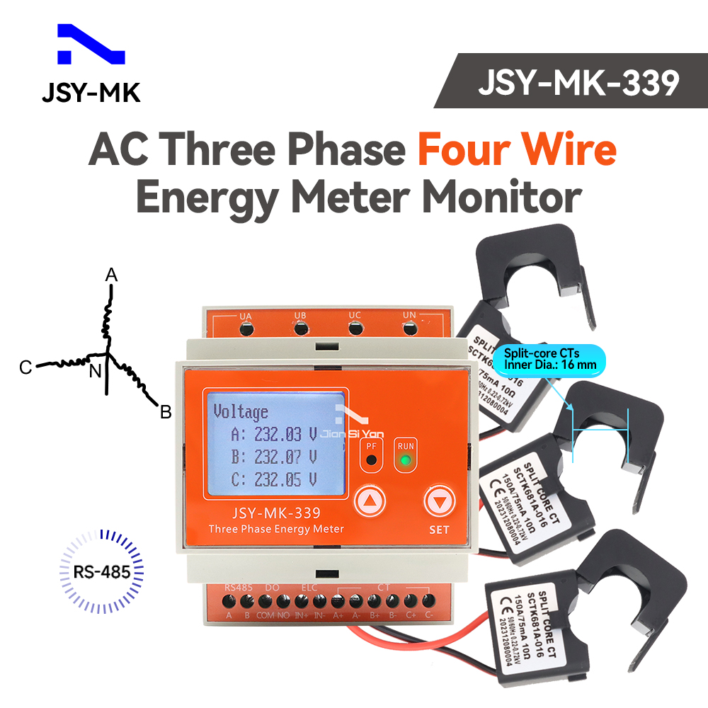 JSY-MK-339 RS485 Двунаправленн – обзор и цена Energy Meter Bidirectional