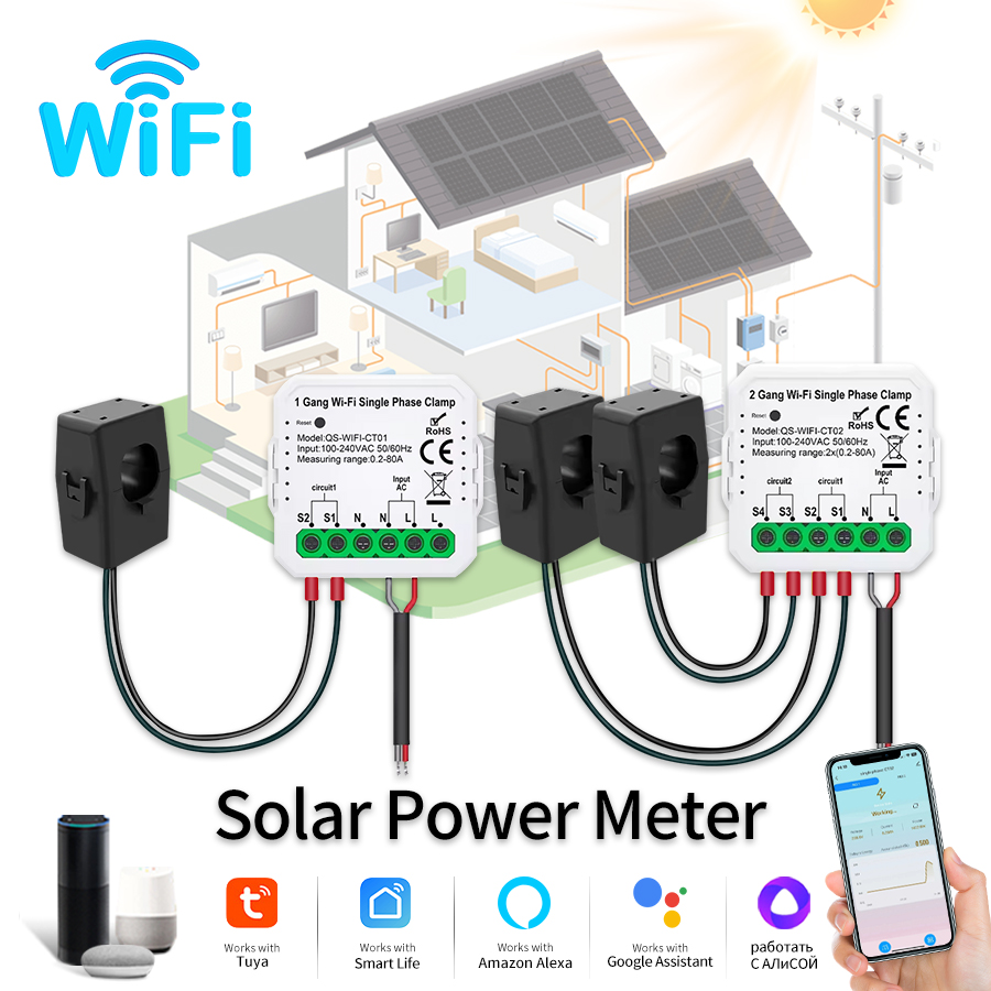 Tuya Smart WiFi счетчик энерги – обзор и цена Energy Meter Bidirectional