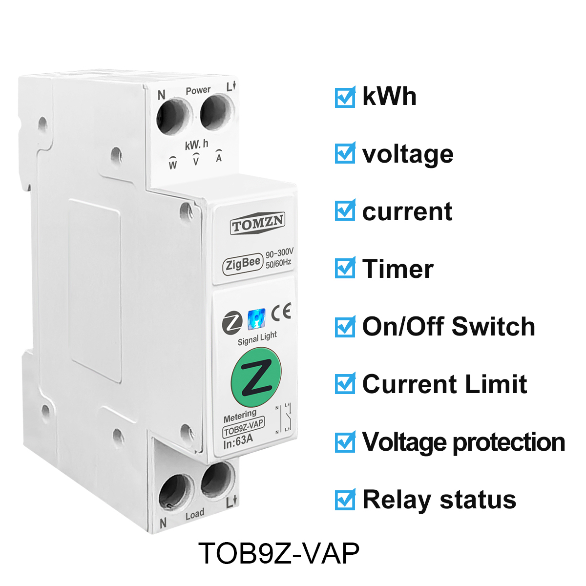TOMZN Zigbee 63A умный переклю – обзор и цена Energy Meter Bidirectional